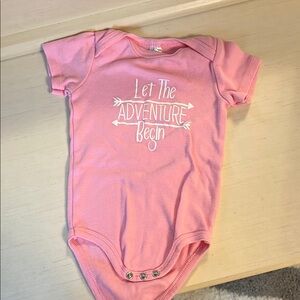 Pink ‘Let the adventure begin’ Onesie